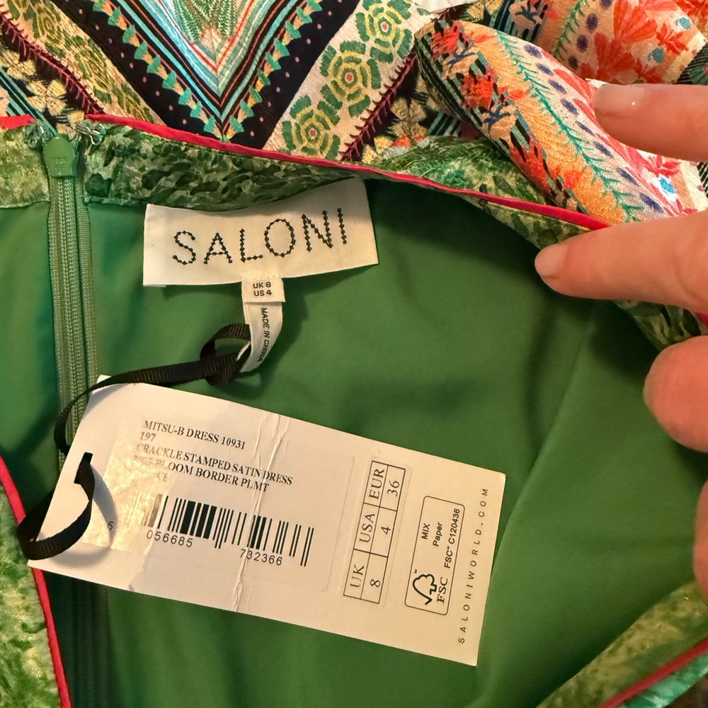 New with Tags Saloni Mitsu B Dress Size 4 - Picture 8 of 8